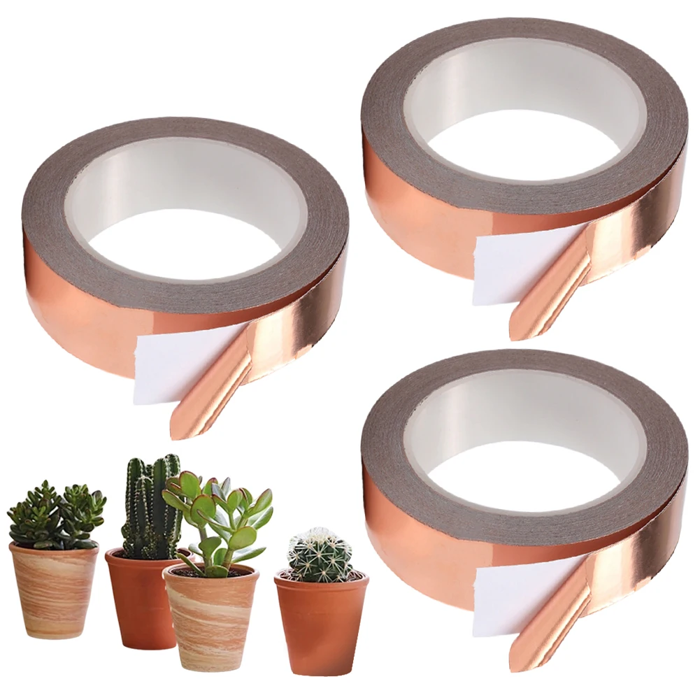 Nastro di rame contro le lumache 30/50/70mm nastro in lamina di rame Anti lumache trappola autoadesiva per lumache repellente per lumache per la protezione delle piante