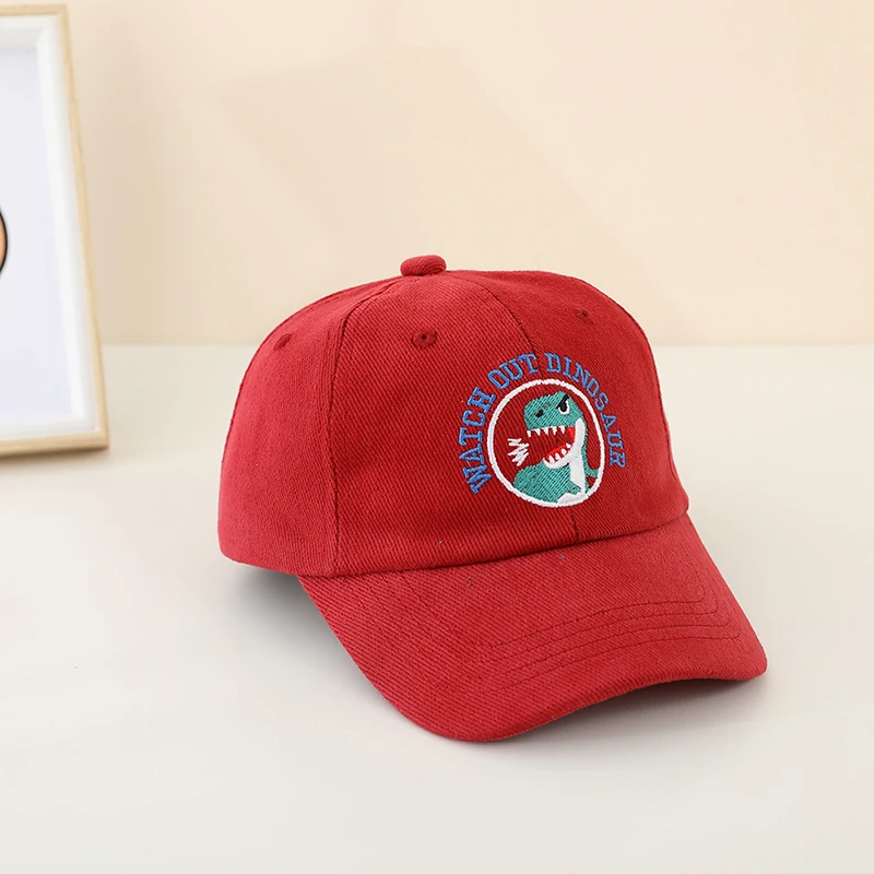 School Baby Boy Baseball 2024 Summer Embroidered Dinosaur Children Outdoor Kids Caps for 2-8Years Adjustable Sports Hats