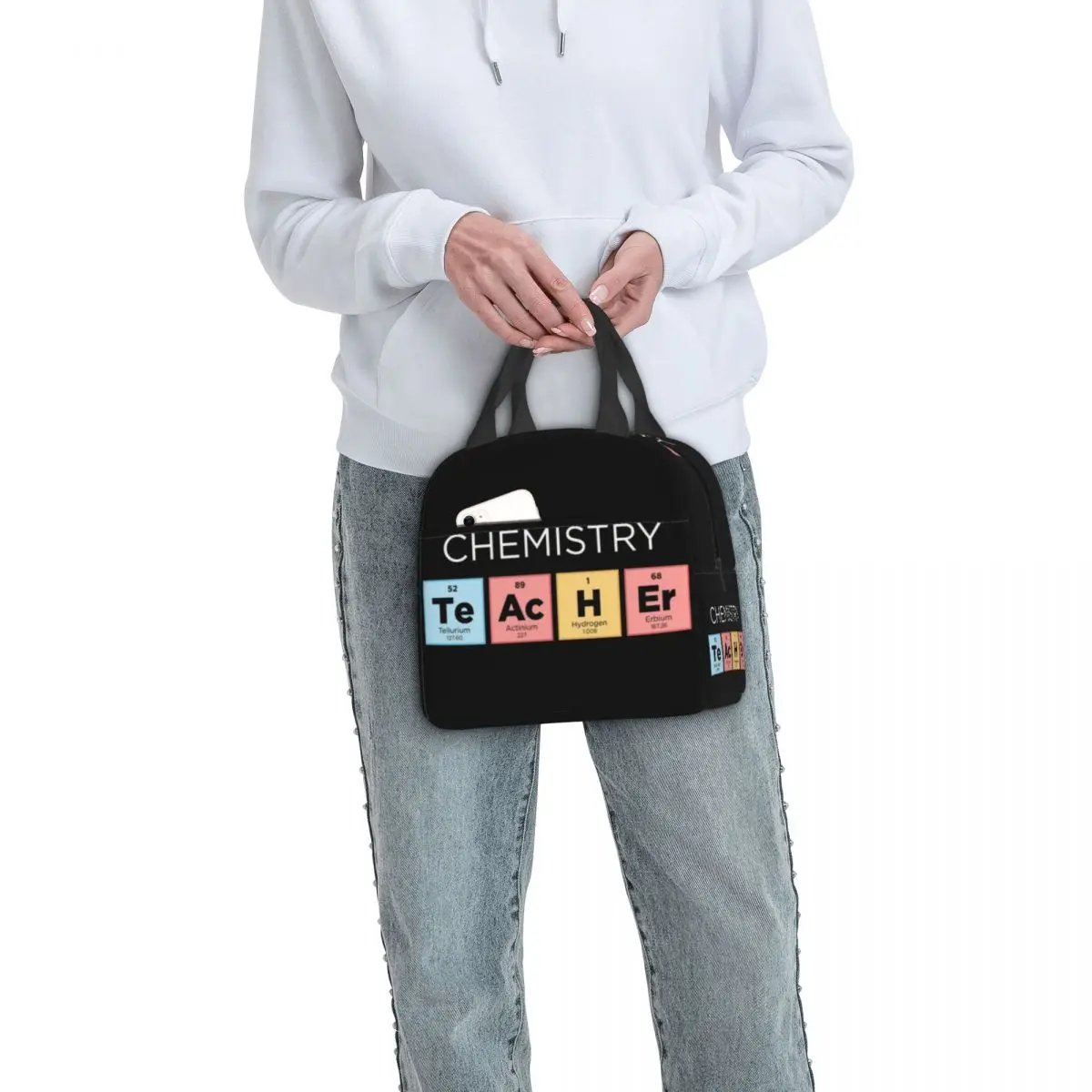 Chemistry Teacher Periodic Table Insulated Lunch Tote Bag for Kid Science Lab Tech Portable Thermal Cooler Food Lunch Box School