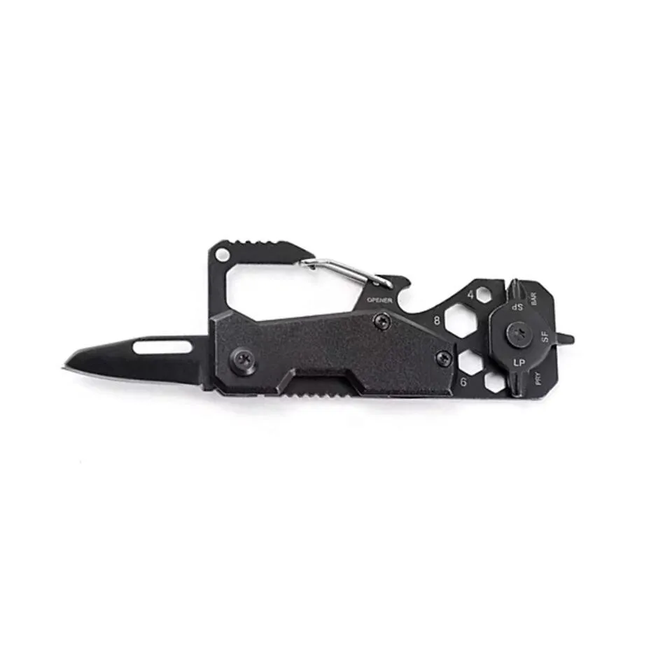 Outdoor multi-function carabiner bottle opener portable high hardness EDC mini pocket folding knife tool custom logo keychain