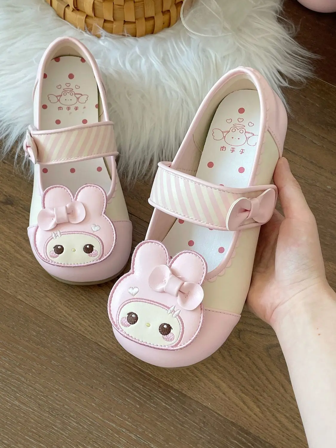 

Spring Autumn New Lolita All Match Pu Shoes Sweet Girl Jojifuku Y2k Accessories Japanese Cartoon Mp Original Cute Indoor Flats