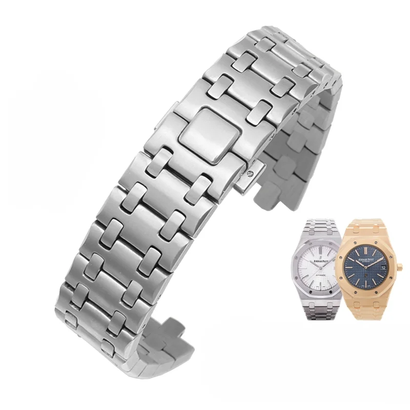 Premium Stainless Steel Anti-Rust Watchband for AP Royal Oak Offshore Series 15400 15407 with Double Press Butterfly Buckle 28mm