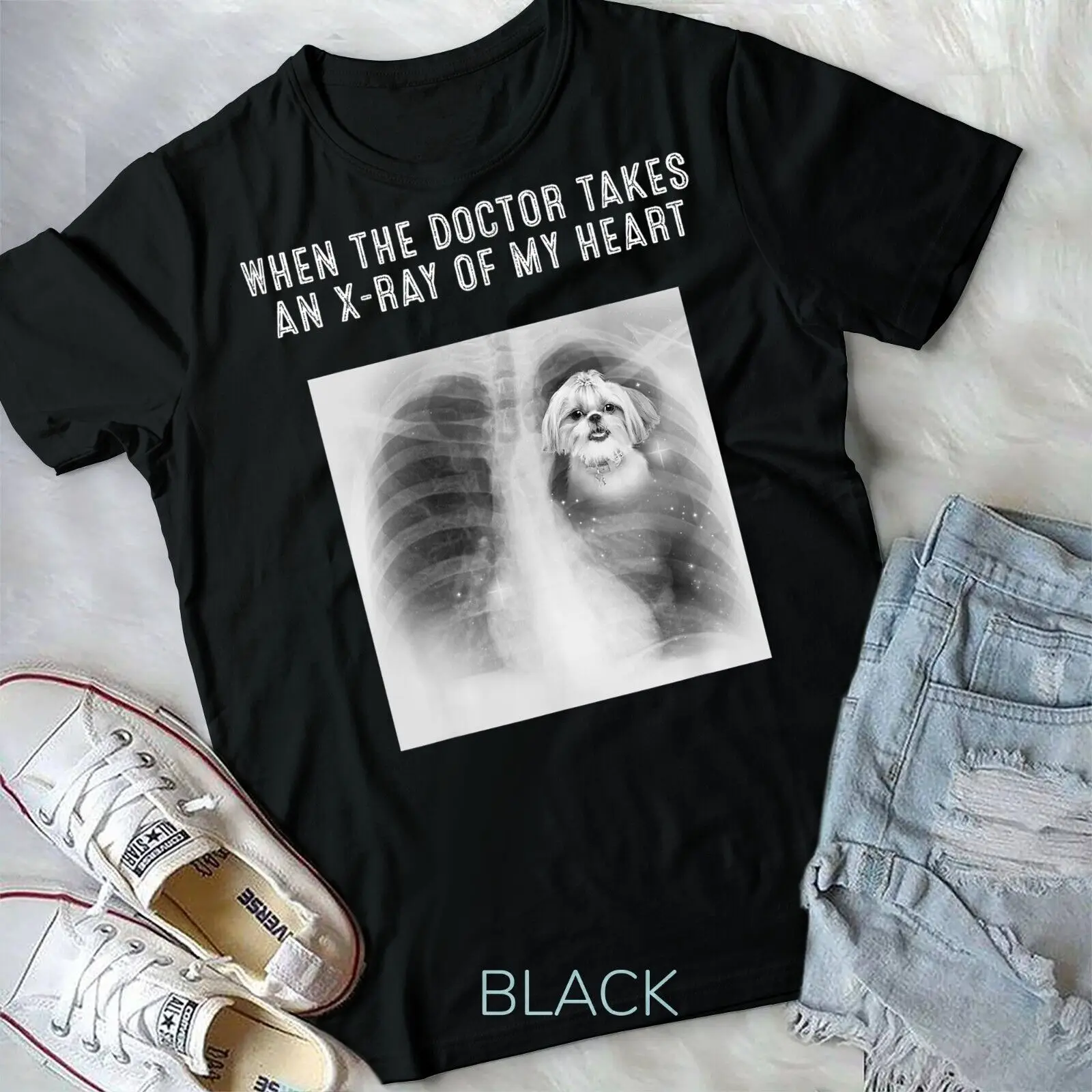 

SHIH TZU Dog Doctor Takes An X-Ray Of My Heart T-Shirt Unisex T-shirt