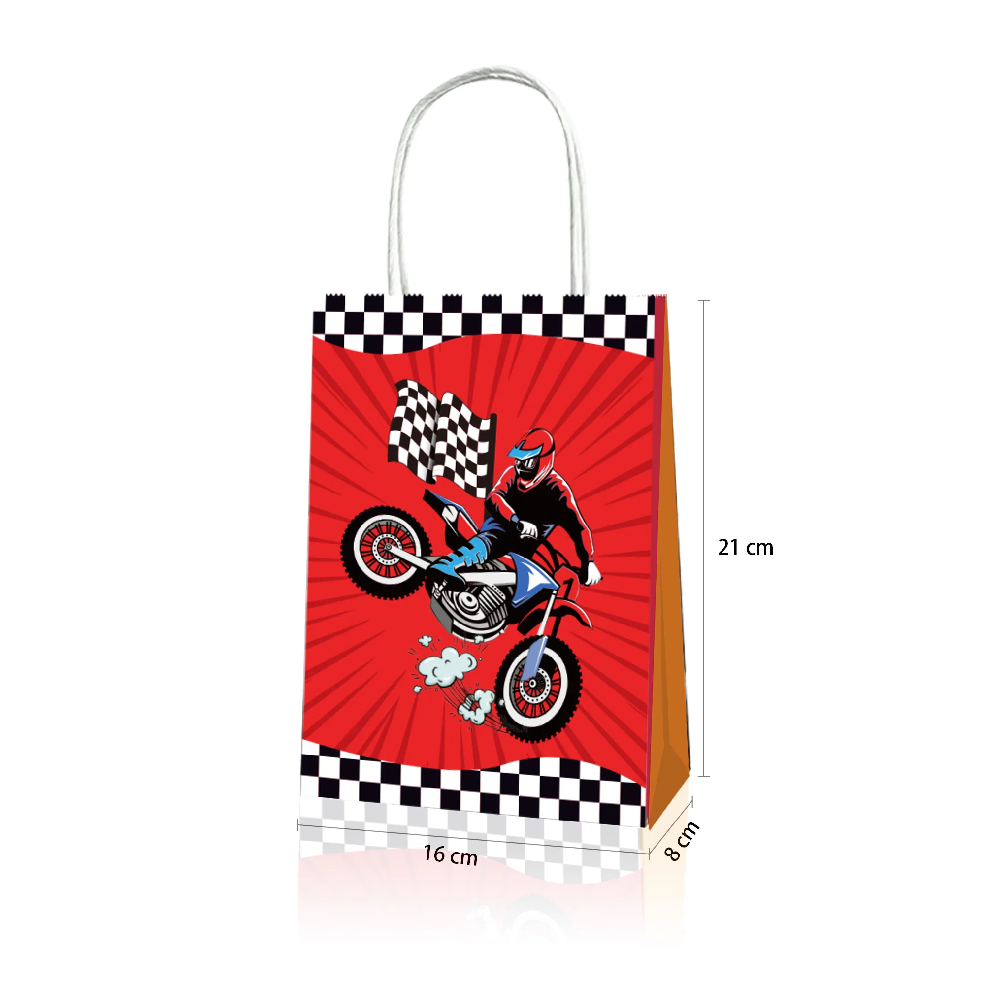 6/12/18/24/30 Stück Dirt Bike Motorrad Party Geschenktüte mit Griff Candy Goodie Bags Motorrad Racing Geburtstag Party Dekorationen – Detail 3
