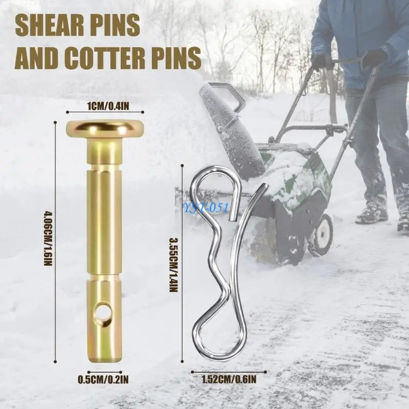 E15A 20Pairs Shear Pin and Cotter Pin Replacement Parts for Outdoor Equipment Zinc Alloy Materials 1/4 Inch by 1.5 Inch