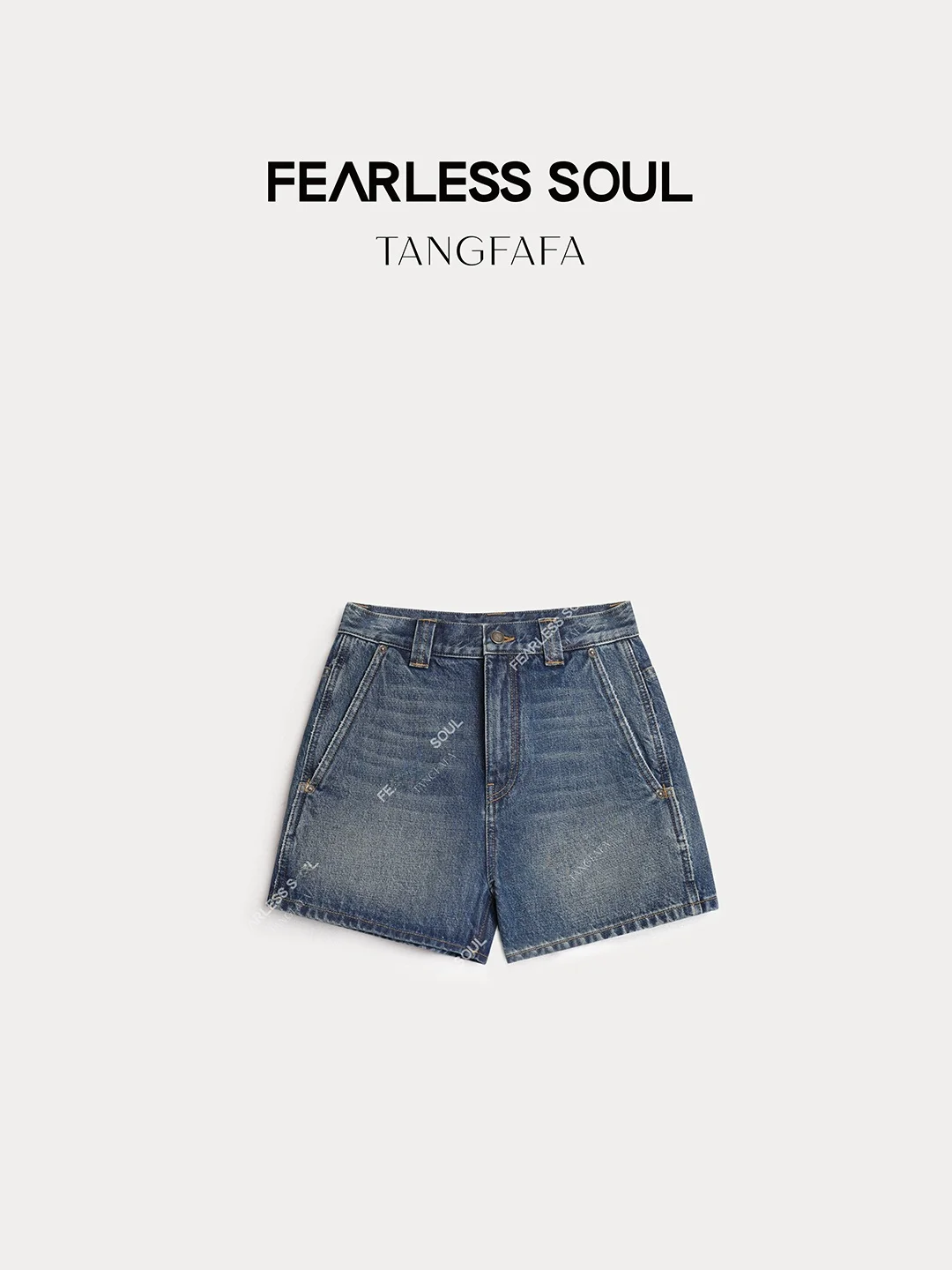 

Джинсовые шорты TFA Summer Worn-In с прямым кроем, синие, повседневные, свободного кроя, для города