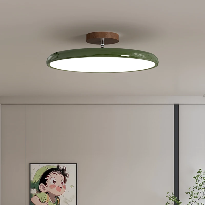 Retro Round LED Ceiling Light Living Room Light Home Hotel Lighting Fixture Bedroom Ceiling Lamp Vintage Children‘s Room Light