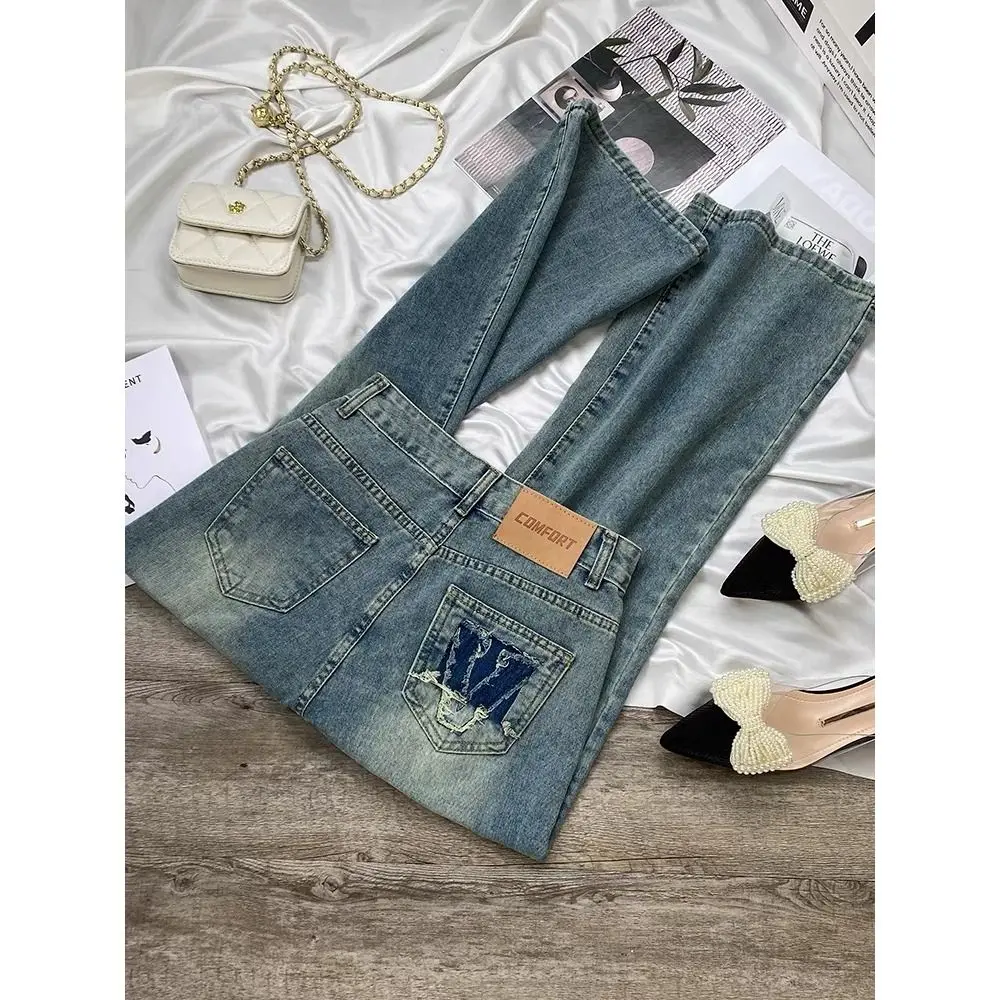 Retro blauwe wijde pijpen jeans dames dunne zomer hoge taille rechte losse kleine maat lange broek casual katoen...