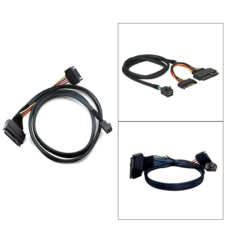 Built-In 12G Mini SAS HD To U.2 36P SFF-8643 To SAS U.2 SFF-8639 Cable With 15Pin SATA Power Supply,Suitable For U.2 SSD