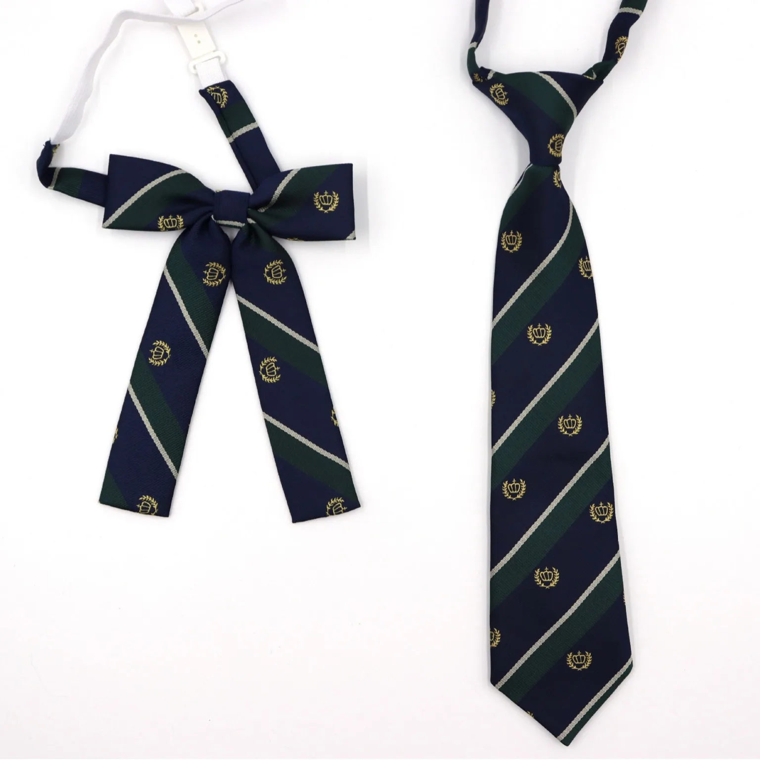 

School Necktie Bowtie Set for Girl Boy Student Formal Uniform Tie Skinny Striped JK Cosplay Gravatas Party Daily Wear Accessory