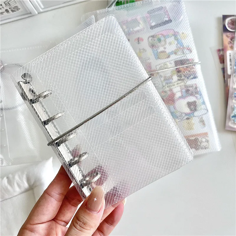 M5 A7 A6 Diagonal PP Three Fold PP Loose Leaf notebook Cover Mini Portable Sticker Small Card Photo Storage Ledger