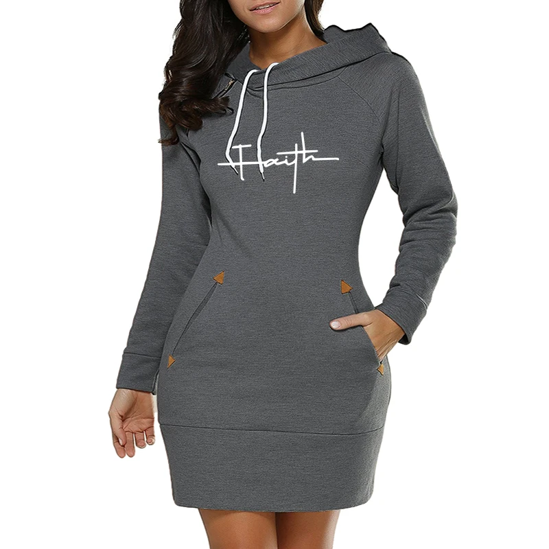

Casual Daily Simplicity Dresses Comfortable Fashion Slim Fit Pocket Long Sleeves Hoodies Womens Sweatshirts Collar Zipper Design