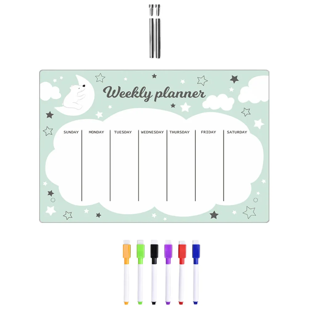 

1Set Acrylic Dry Erase Memo Board Desk Whiteboard Desktop Writable Erasable Office Weekly Planner to Do List Dry Erase Board