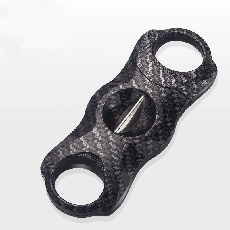 Carbon Fiber V Cigar Cutter Classic Cigar Scissors Guillotine Cuban Pocket Luxury Smoking Cigar Accessories Free Shipping