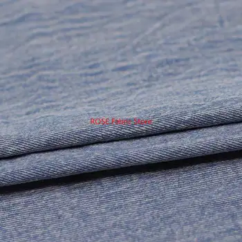 水洗棉牛仔布,可製作仿舊質感布料,適用於牛仔褲、裙子、外套、包包等DIY縫紉,舒適透氣,藍色。 10 最佳銷售 牛仔布 - №5