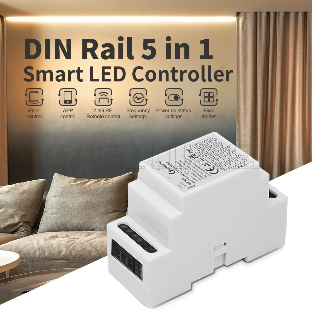 GL-C-011P Gledopto DC12-54V  Zigbee 3.0 Din Rail 5 in 1 RGBCCT/RGBW/RGB/WWCW CCT/Dimmer LED Strip Controller Alexa Tuya Conbee
