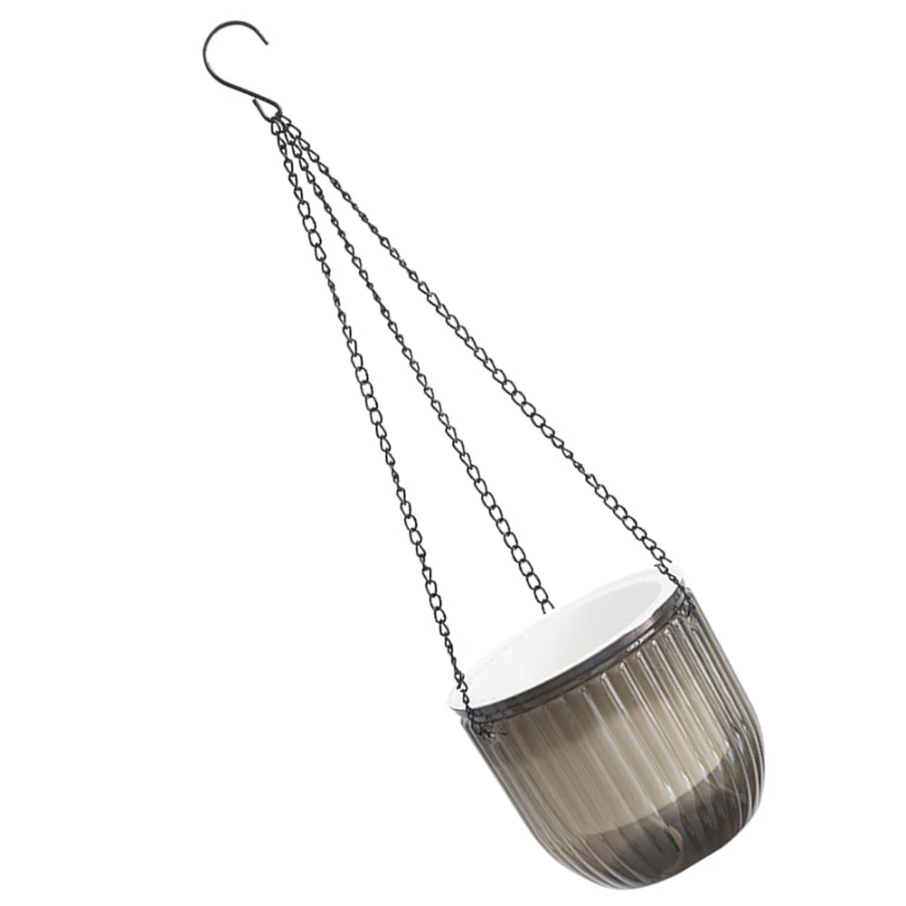 

Resin Hanging Flower Pot Self Watering Planter Indoor Outdoor Balcony Garden Durable Planting Container With Drainage Hook Small
