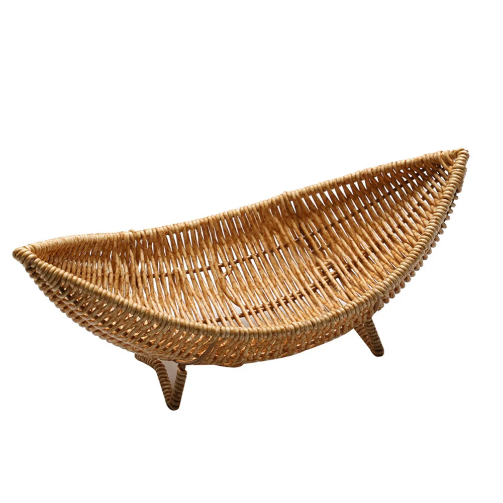 Rattan Fruit Bowl Tray For Coffee Table Woven Sundries Basket Rattan Fruit Tray 29*12*6.5cm Home Kitchen Tableware Accessories