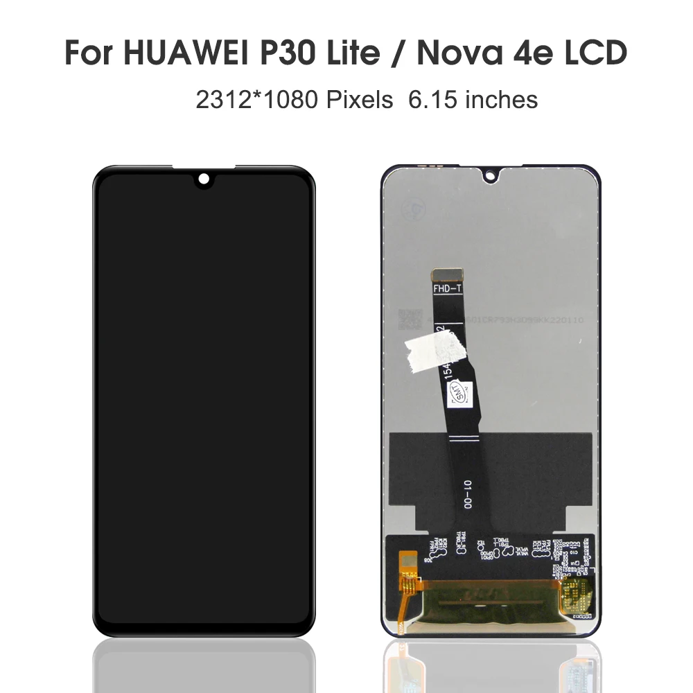 OEM 6.15''For HUAWEI P30 Lite For Nova 4E MAR-LX1 AL00 LX2 LX3 LX1A LCD Display Touch Screen Digitizer Assembly Replacement