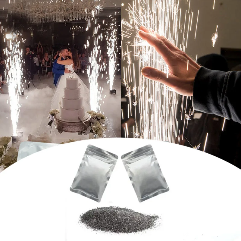 6 Bags 200g Cold Spark Machine Ti Powder Cold Sparkular Machine Titanium for Wedding DJ Disco Party Indoor Outdoor Show