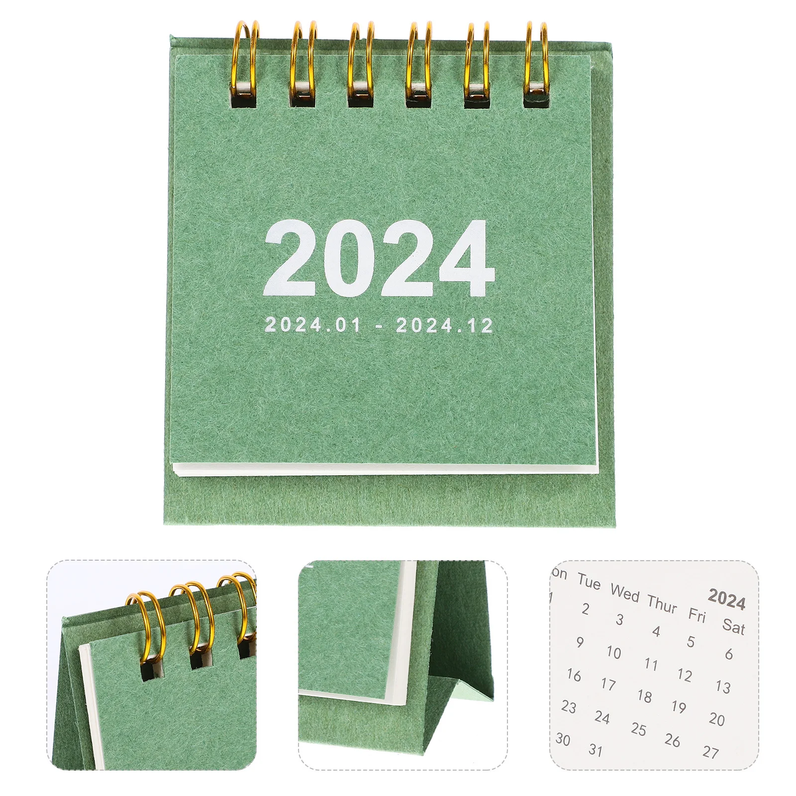 Mini Desk Calendar 2024 Monthly Decorative Standing Note Home Office Accessory Stylish Practical Coil Binding Smooth