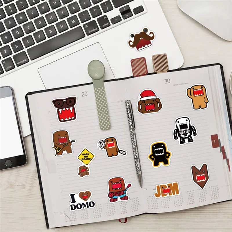 Domo Kun Stickers 50 Pieces Set Cartoon Anime Cute Scrapbooking Sticker Book Decor Waterproof