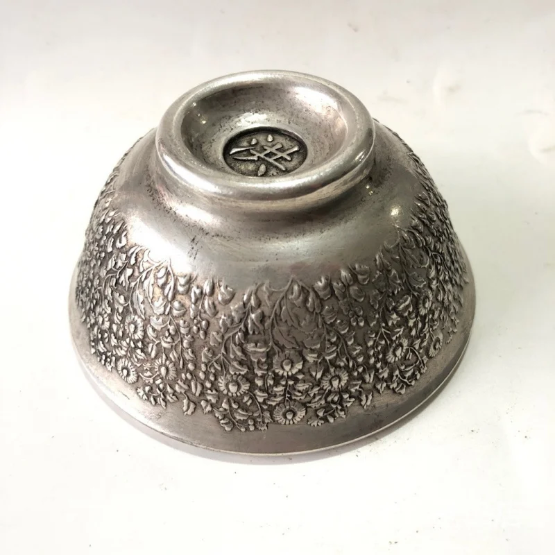 Antique Bronze with High Relief Floral Pattern and 