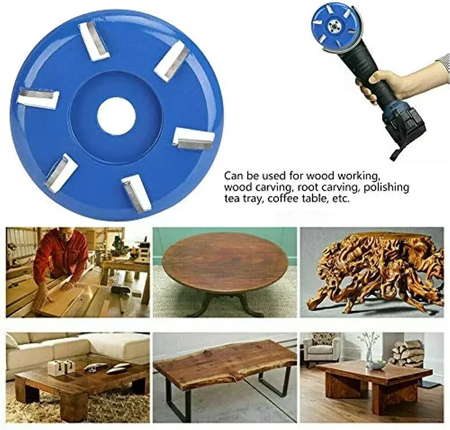 Wood Carving Disc 6 Teeth Grinder Wheel Disc Angle Grinder Chainsaw Wheel Woodworking Disc Wood Shaping Chain Circular Sawe