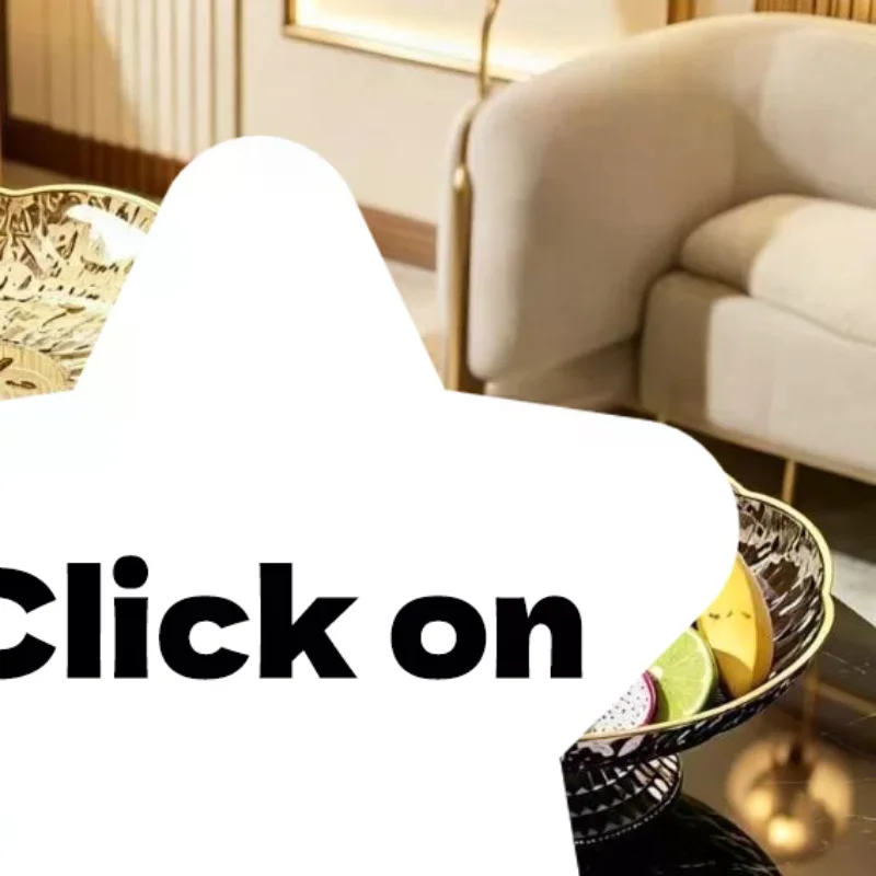 Modern Decorative Fruit Bowl With Gold Rim And Textured Pedestal Base For Coffee Table Kitchen Home Decor Supply For Daily Use