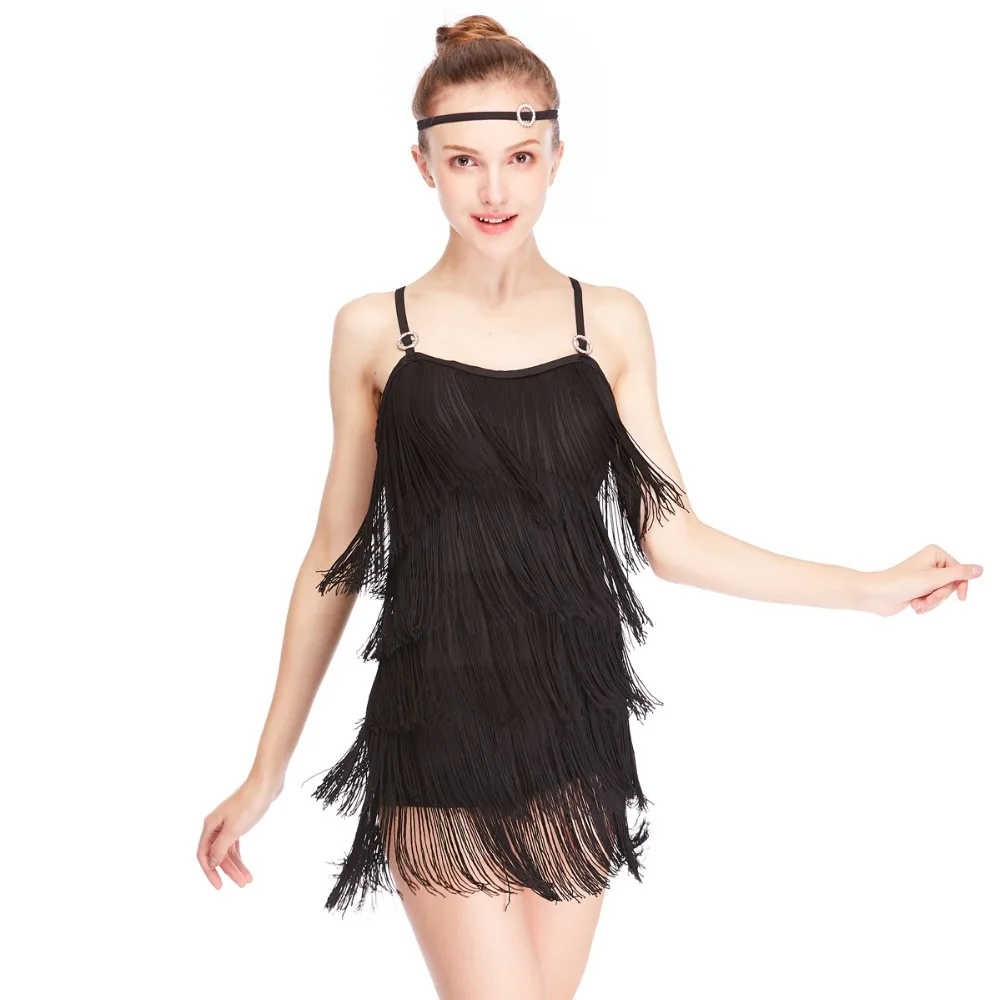 MiDee Cinghie sexy Abiti da ballo latino per ragazze Donne Nappa Salsa Competizione professionale Costume da ballo Abito da ballo da sala