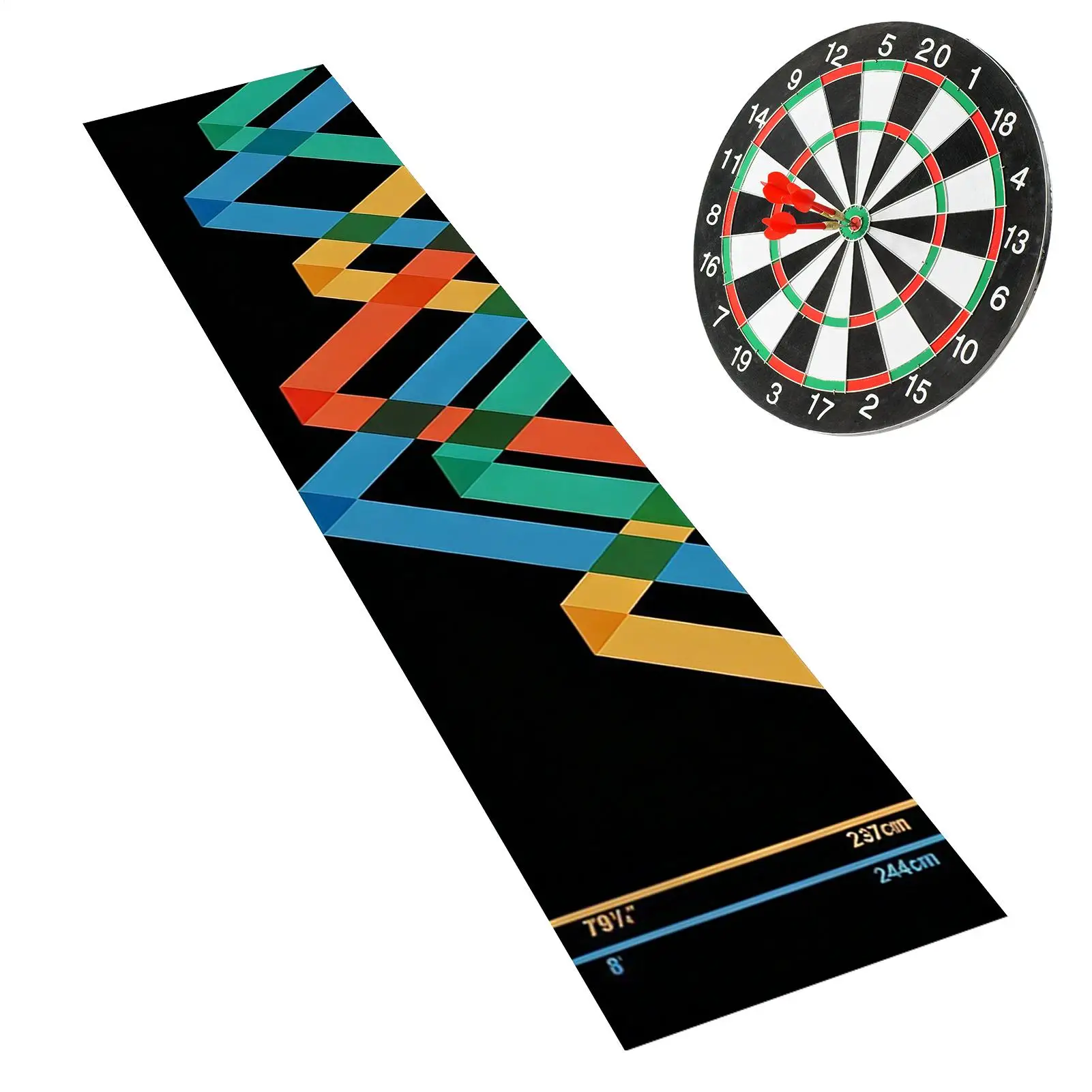 

Dart Mat Non-Slip With Throw Line Crystal Velvet Portable Protective Dart Rug Mat For Game Room Tournament Sports Club Office