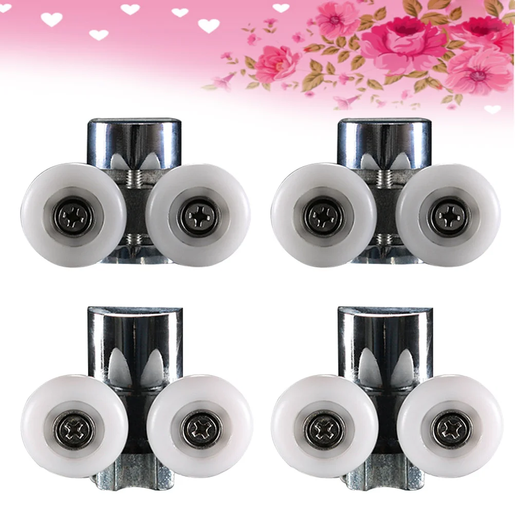 

4Pcs Replacement Nylon Door Roller for Bathroom Glass Shower Door 23mm Diameter Wear Resistant Smooth Low Noise Sliding