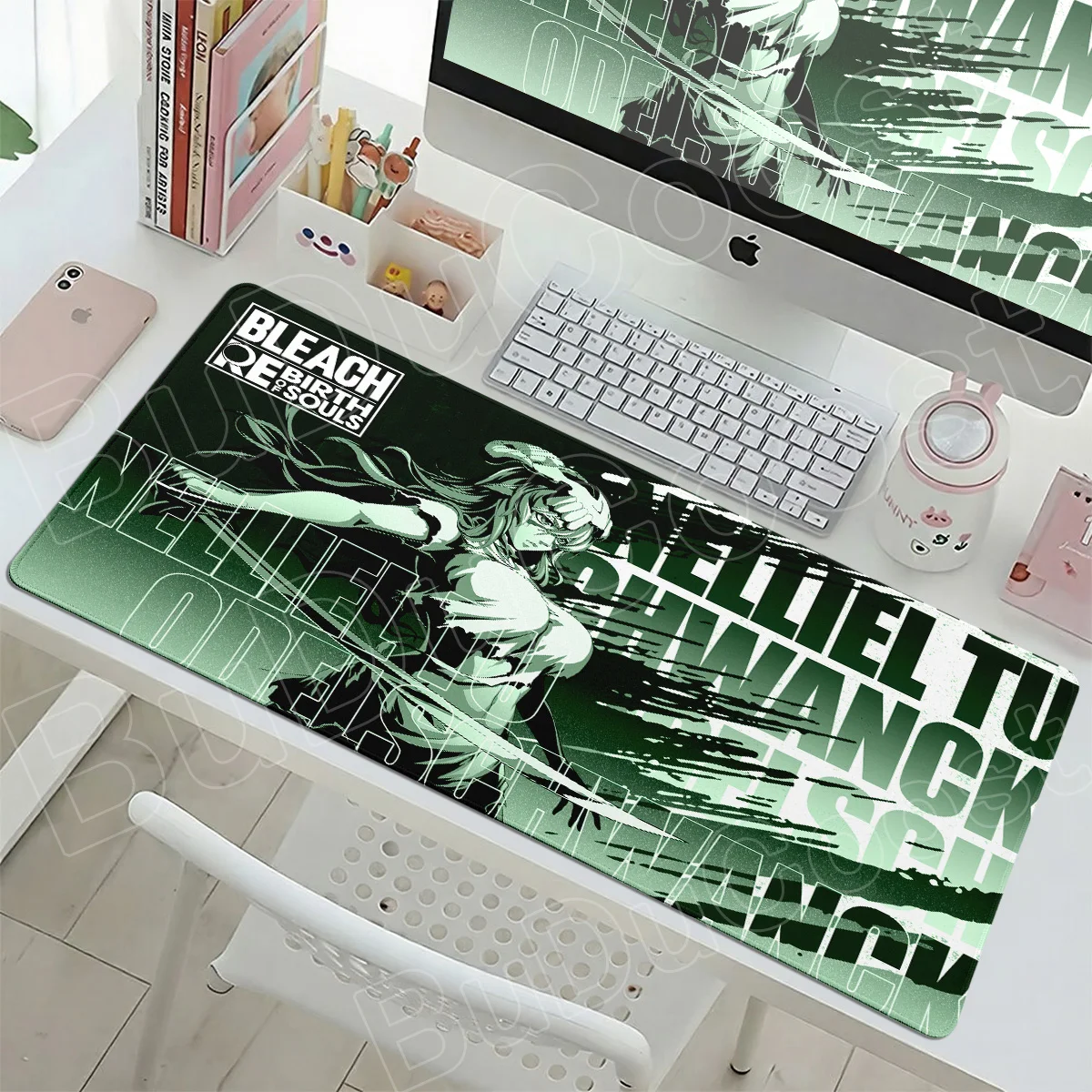 Cute Nelliel Mousepad Gamer Computer Keyboard Mat with Lock Edge Gaming Laptop Rubber Rug Bleach Rebirth Of Souls Office Deskmat
