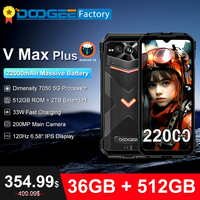 DOOGEE V Max Plus 5G Rugged Smartphone 36GB(16+20) 512GB 22000mAh 200MP Camera 6.58\