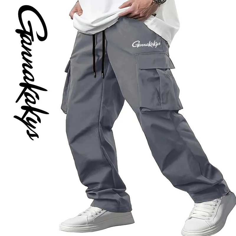 2024 Sommer Angel hose, atmungsaktive Herren hose mit mehreren Taschen, wind dichte Wander hose mit lockerer Freizeit kleidung