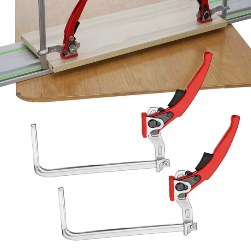 2PCS 160x60mm Quick Guide Rail Ratchet Clamp Woodworking F Clamp Quick Clamping For MFT and Guide Rail System Hand Tools