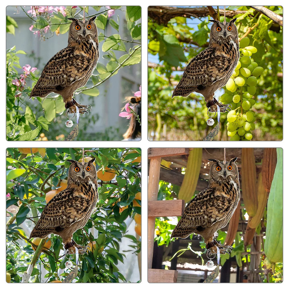 1 مجموعة 1 مجموعة البومة شكل معلقة الطيور رادع حديقة الديكور الدورية ساحة زخرفة للخارجية فناء الفناء الخلفي شجرة الحديقة ديكور #1