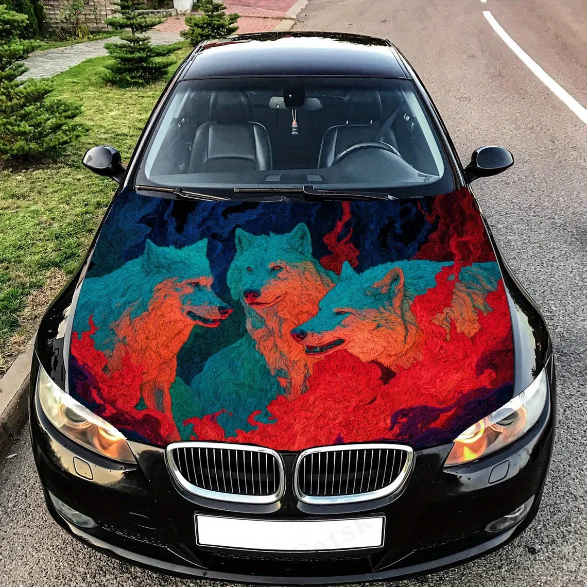 

Автомобильные виниловые обертывания Three Wolves — подходят для большинства капотов двигателя, конструкции без пузырьков, водонепроницаемые, очищаемые и удобные прочные автомобили