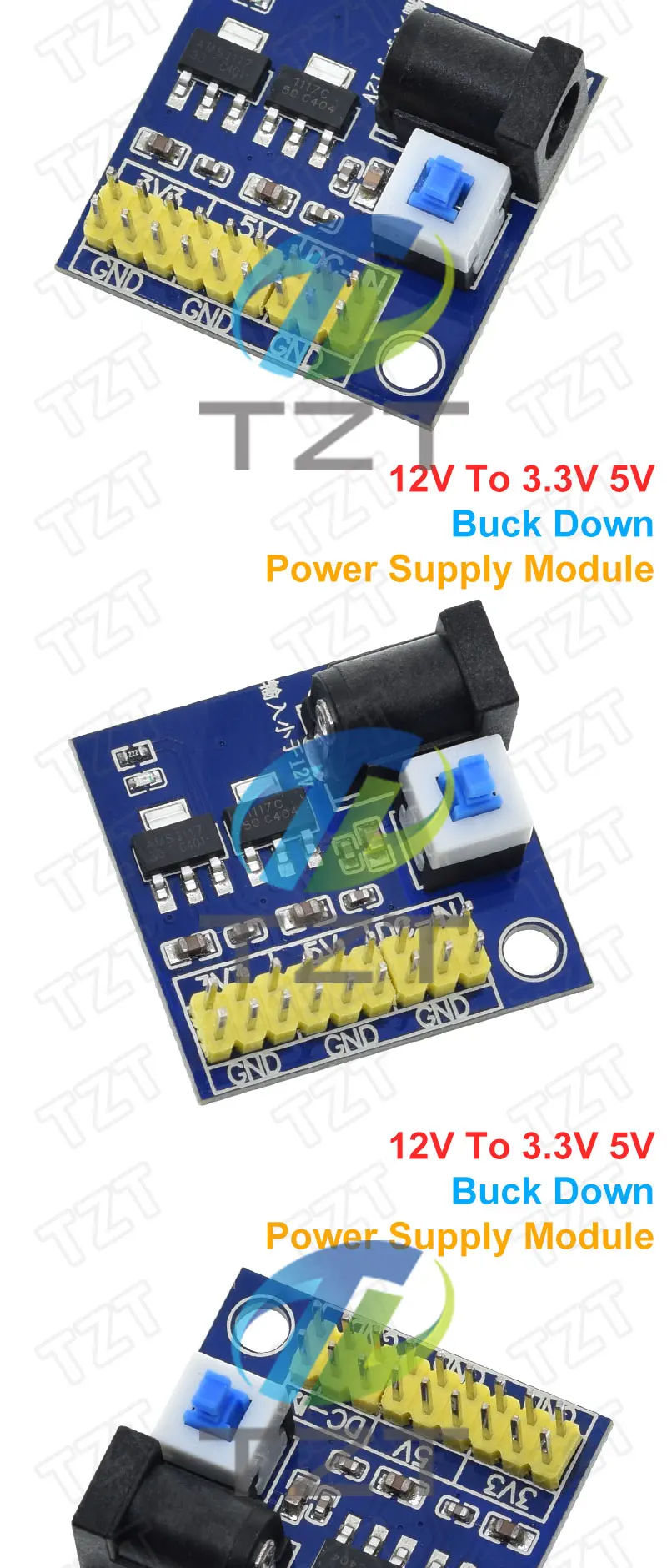 TZT 1/3/5PCS DC-DC 12V auf 3,3V 5V Abwärtswandler-Netzteilmodul für Arduino – Detail 3