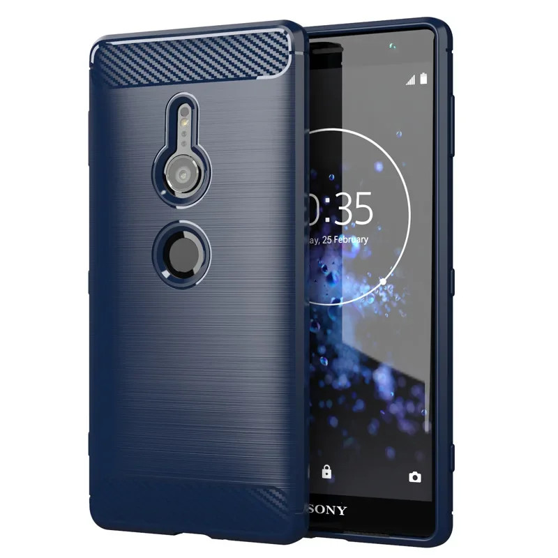 Carbon Fiber Cover Case For Sony Xperia XZ2 Premium Solid Color Rugged Shockproof Protect Case For Xperia XZ2 Compact XZ2 Mini view 4