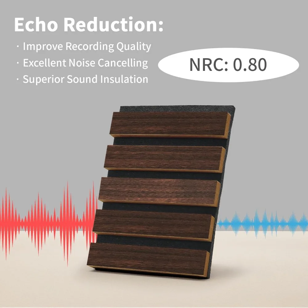 Настенная панель с деревянными планками, деревянные панели для стен 48 x 24 дюйма, 3D звукоизоляционные стеновые панели, большие акустические панели для внутреннего потолка