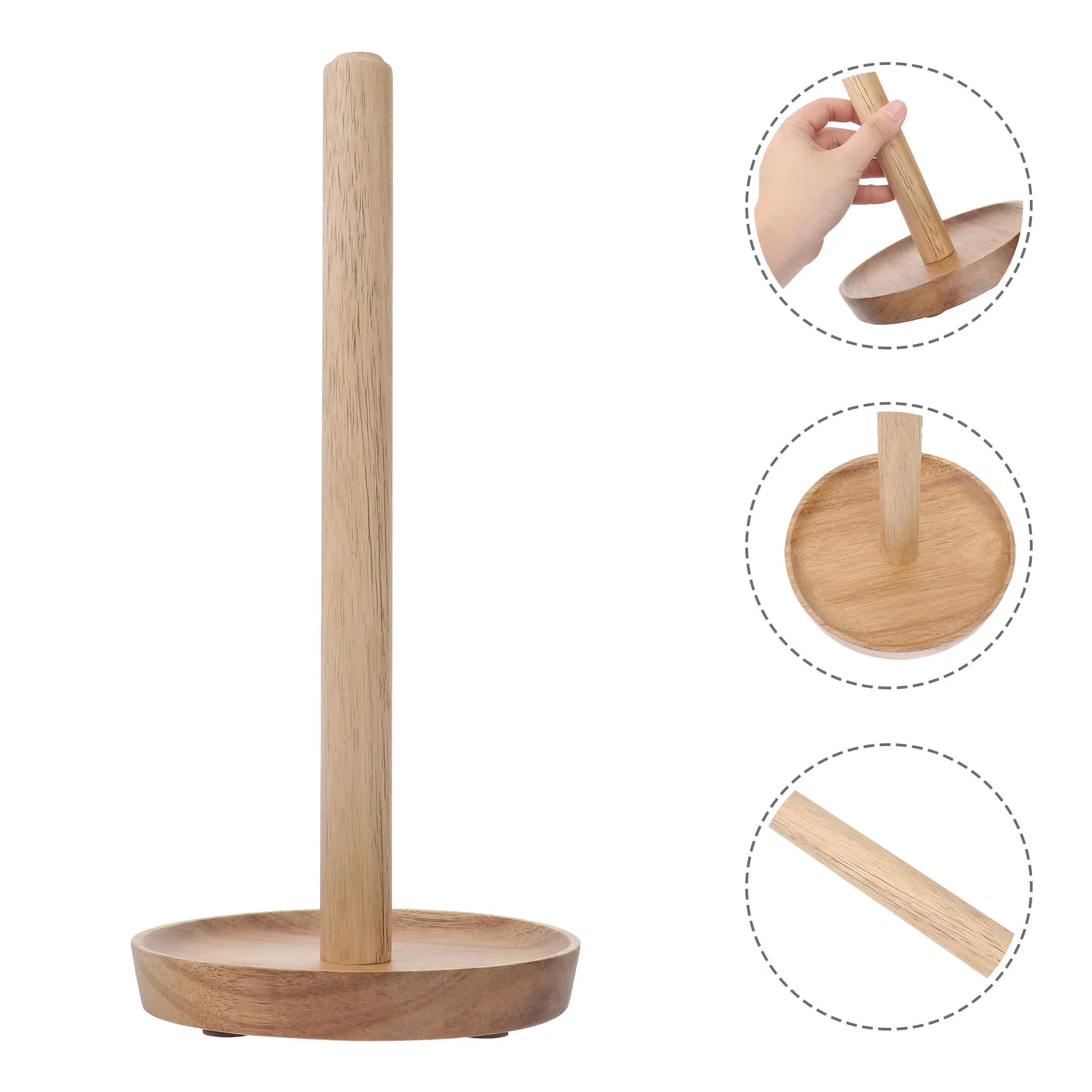 

1pc Solid Wood Toilet Paper Holder Slim Design For Bathroom Rv Anti-Skid Tissue Reserve Roll Paper Rack Wooden Tissue Holder