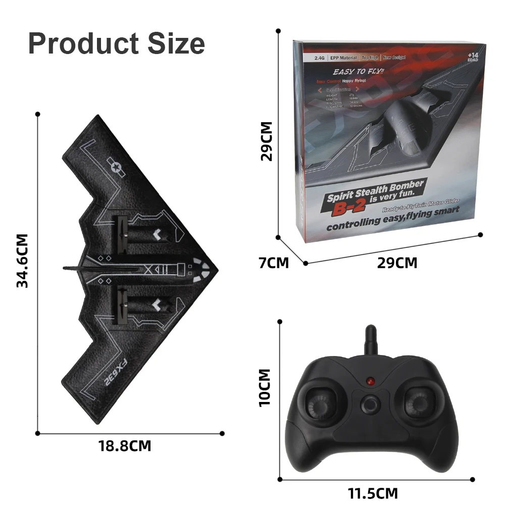 الأطفال الكبار FX632 طائرة التحكم عن بعد 2.4G B2 طائرة مزودة بجهاز للتحكم عن بُعد طائرة شراعية جناحيها طائرة بدون طيار لعب الهدايا ﻿