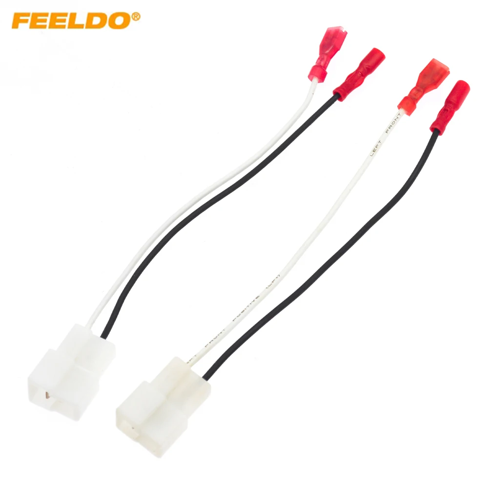 

FEELDO Car 2Pin Stereo Speaker Wire Harness Adaptors For Toyota Auto Speaker Replacement Connection Wiring Plug Cables