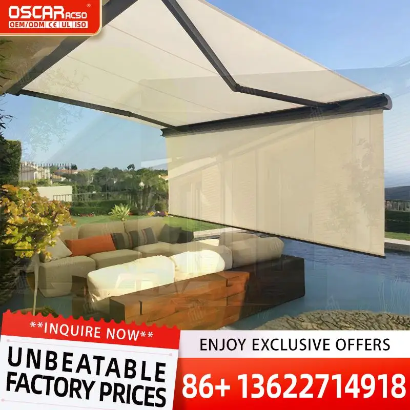 

Wholesale Retractable Wall Mounted Aluminum Sun Shades Outdoor Rust Resistant Arm Awning for Patio Garden Balcony Retractable Aw