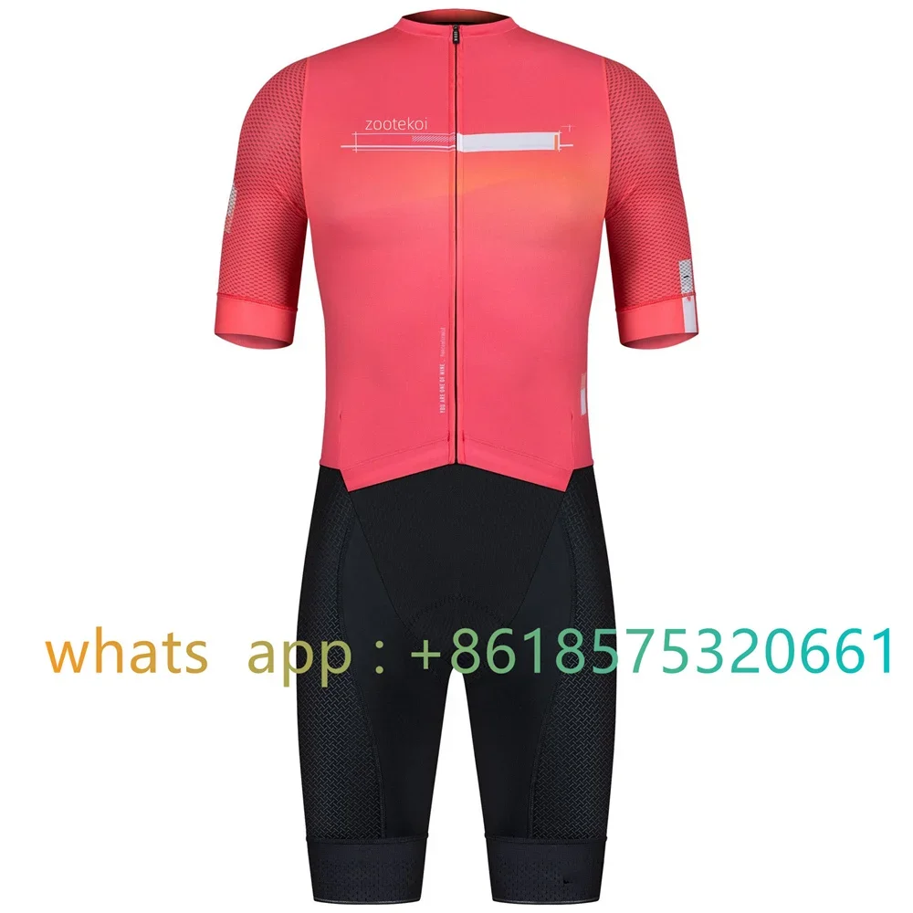 

Mens Cycling Skinsuit Trisuit Leotard Breathable Short Sleeve Jumpsuit Mountain Bodysuit Ropa Ciclismo Hombre Zootekoi