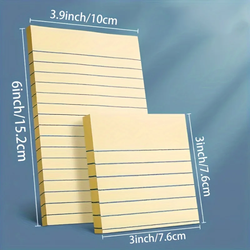 200-Piece Colorful Lined Sticky Notes - Square, Easy-To-Use For Students & Office, Perfect Back To School Supplies