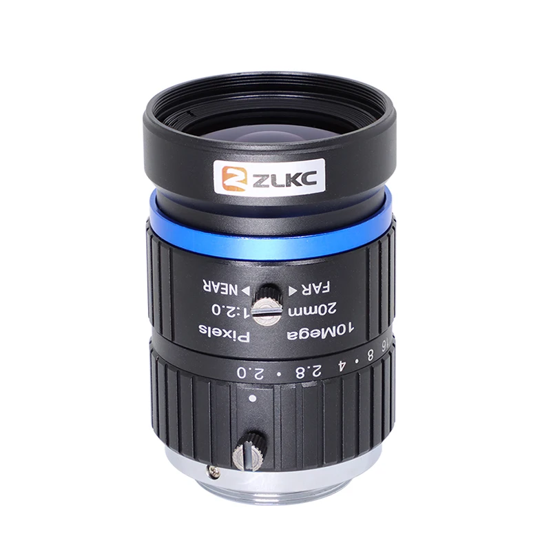 ZLKC 10MP HD 1 Inch Sensor Aperture F2.0 Manual Iris 20mm Fixed Focal Lenth Surveillance Machine Vision C Mount 10.0Megapixel FA