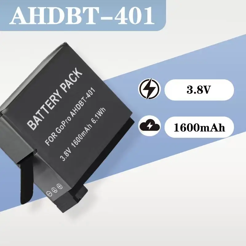 

1600mAh High Capacity AHDBT-401 Li-ion Battery 3.8V for GoPro 4 Extreme Sports Camera
