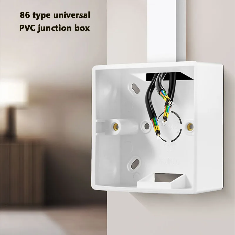 86 Type Universal Surface Mount Bottom Box PVC Junction Box Universal Surface Mount Box for Switch Socket Panel
